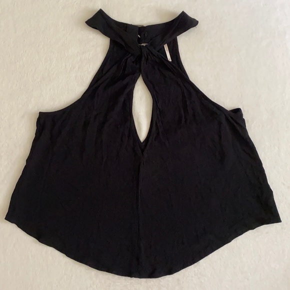 Free People | Twist & Shout Keyhole Buckle Halter Tank Top Black OB524991 (XS) - Picture 3 of 16